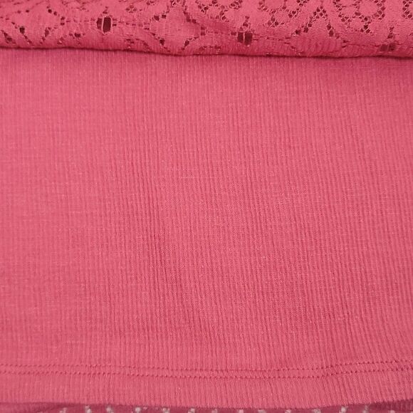 WOMENS Ivory Love Lace Cold Shoulder Size Large 3/4 Sleeve Color Holly Berry - Picture 6 of 9